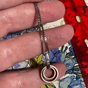 Sterling silver necklace with diamond accent